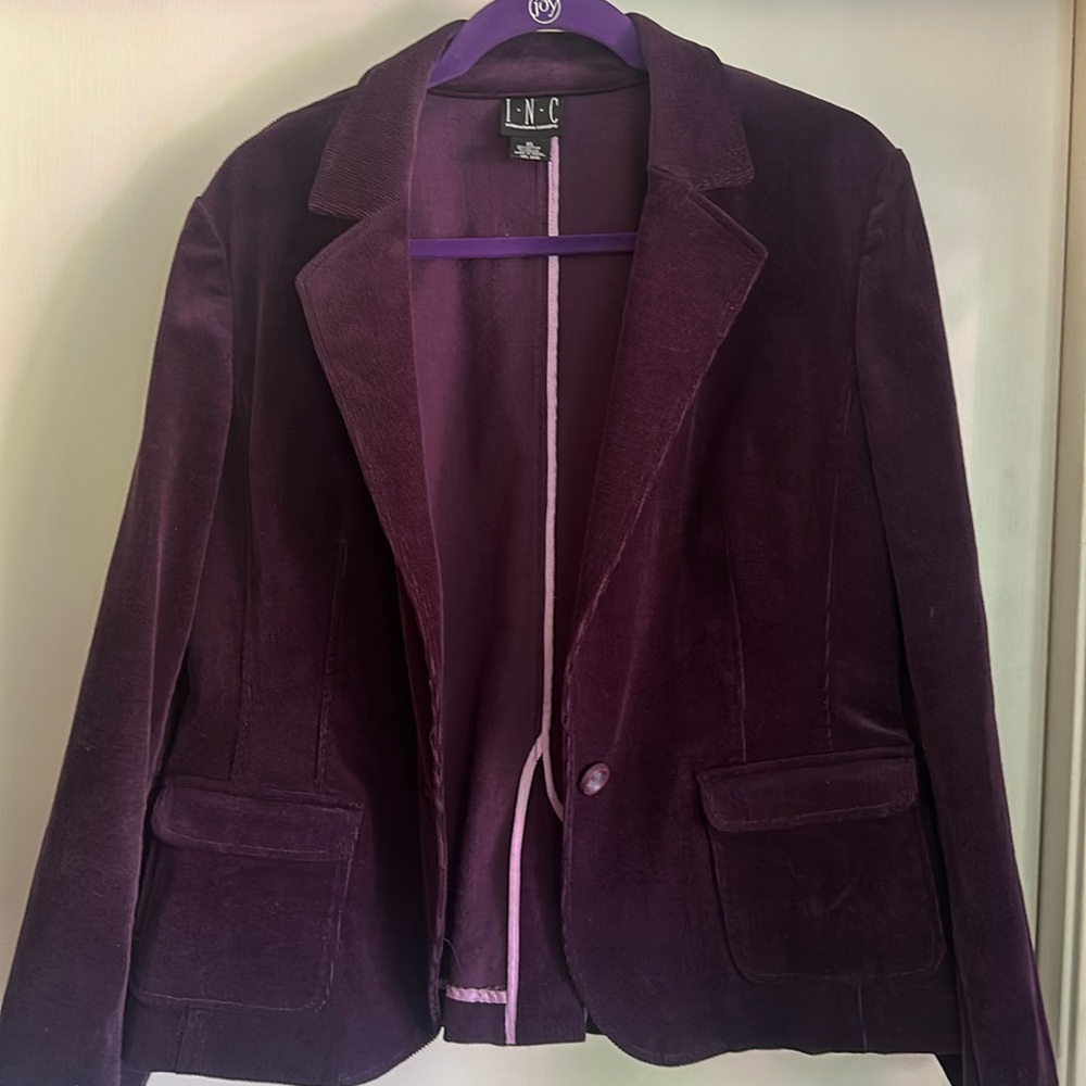 I.N.C International Concepts purple corduroy jacket.